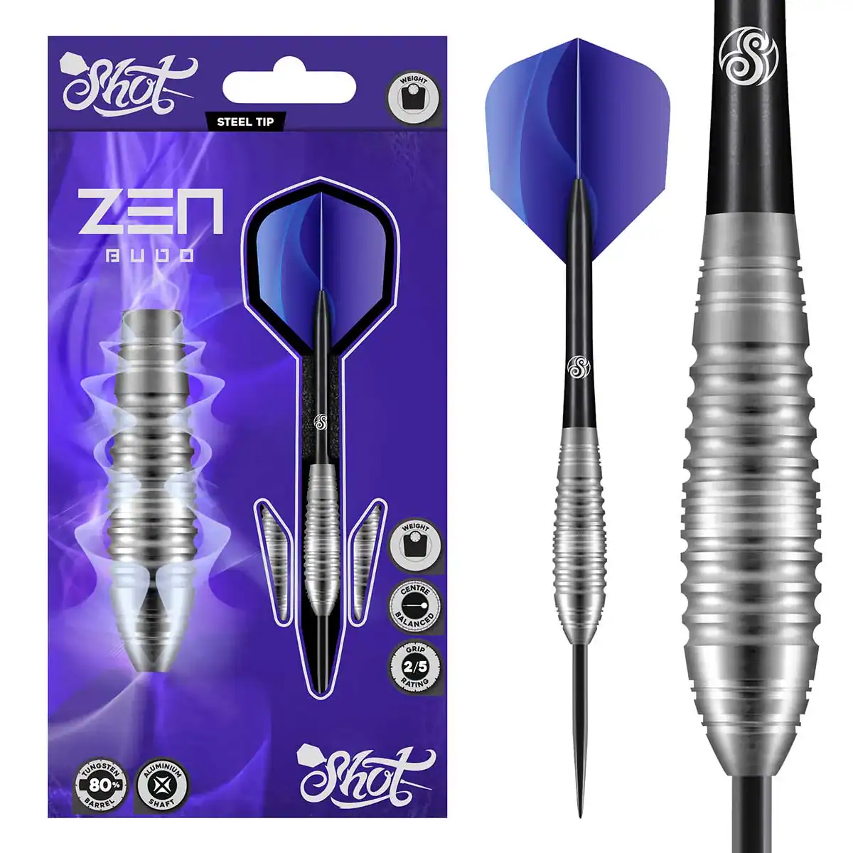 Shot Zen Budo 80% tungsten centre-weighted darts
