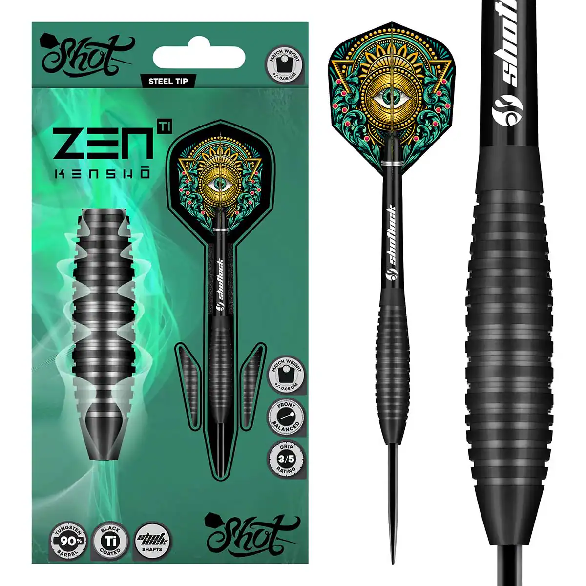Shot Zen Kensho 90% tungsten steel tip darts