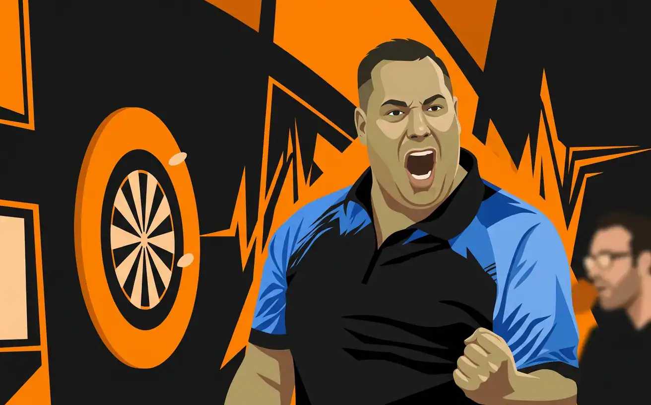 Jermaine Wattimena darts walk-on illustration