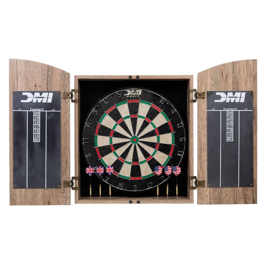 DMI Sports Dublin dartboard set with cabinet and board