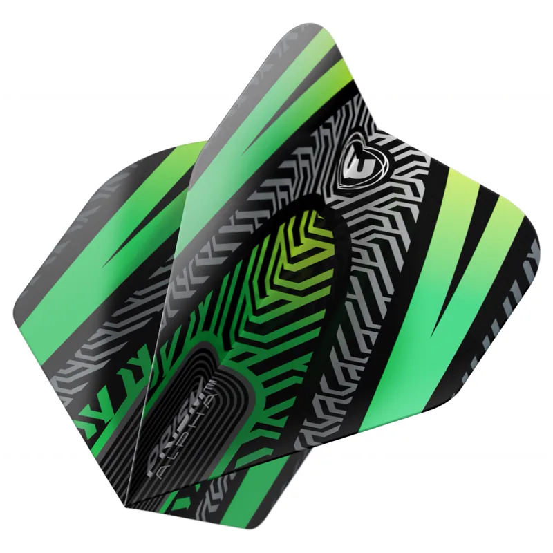 Winmau Prism Alpha standard dart flights in green and black